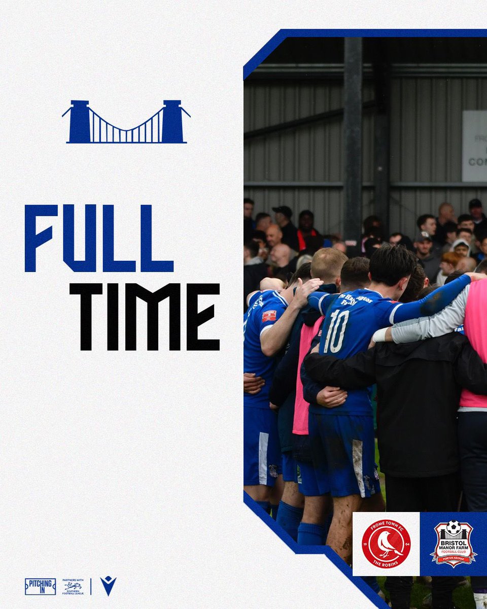 FT | Frome Town 3-1 Bristol Manor Farm It wasn’t to be our day in the play-off final, but we can be incredibly proud of our efforts. Thank you to everyone who has supported us home and away, you’ve been fantastic. Proud ❤️ #UpTheFarm | #FROBMF