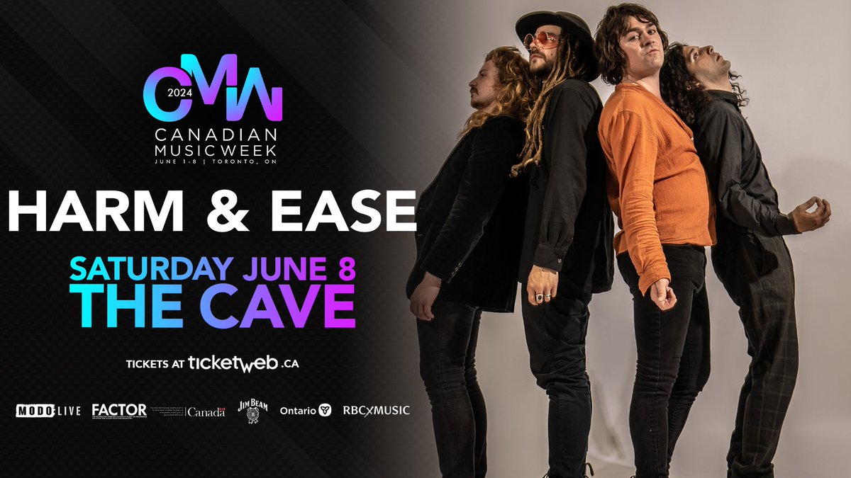 JUST ANNOUNCED💥@CMW_Week presents Juno nominated Canadian rock band @HarmAndEase at The Dance Cave on June 8th! Tickets are on-sale now: found.ee/HarmEase-YYZ #harmandease #yyzevents #toronto #torontomusic #thedancecave