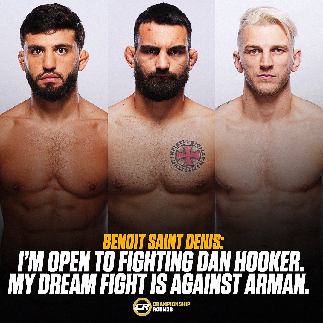 Benoit Saint-Denis is open to fighting Dan Hooker next, but says he’d “love to face Arman Tsarukyan”:

“I would like to face somebody with the best number possible next to his name. So if it’s Dan Hooker, it’s Dan Hooker. I would love it. Maybe #7, maybe #6, maybe #5…

I would