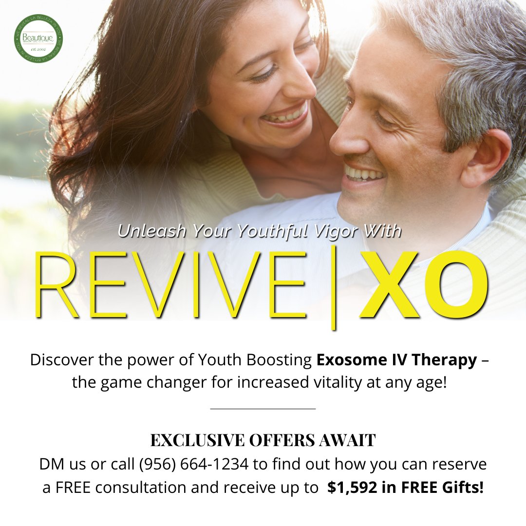 Exosome IV Therapy, we infuse these rejuvenating exosomes directly into your bloodstream, where they travel to target areas, 

✅ promoting tissue repair
✅ reducing inflammation
✅ boosting overall vitality

BOOK AN APPNT & GET $100 BEAUTIBUCKS

✨ beautiquemedicalspa.com/promotions/