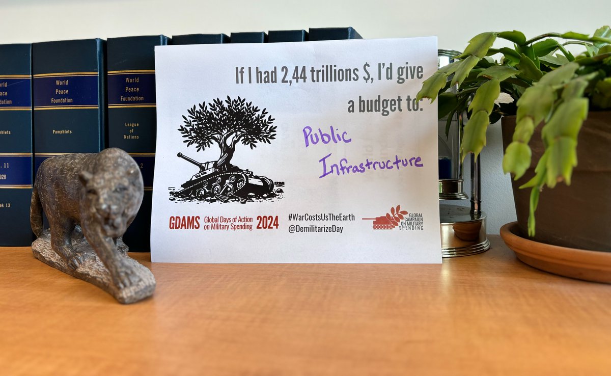 🚨Each year, a staggering 2.44 trillion USD is dedicated to global military spending. In support of @DemilitarizeDay's #GDAMS, the WPF advocates for more spending on public infrastructure to benefit us all! 🚉🏗️#WarCostsUsTheEarth