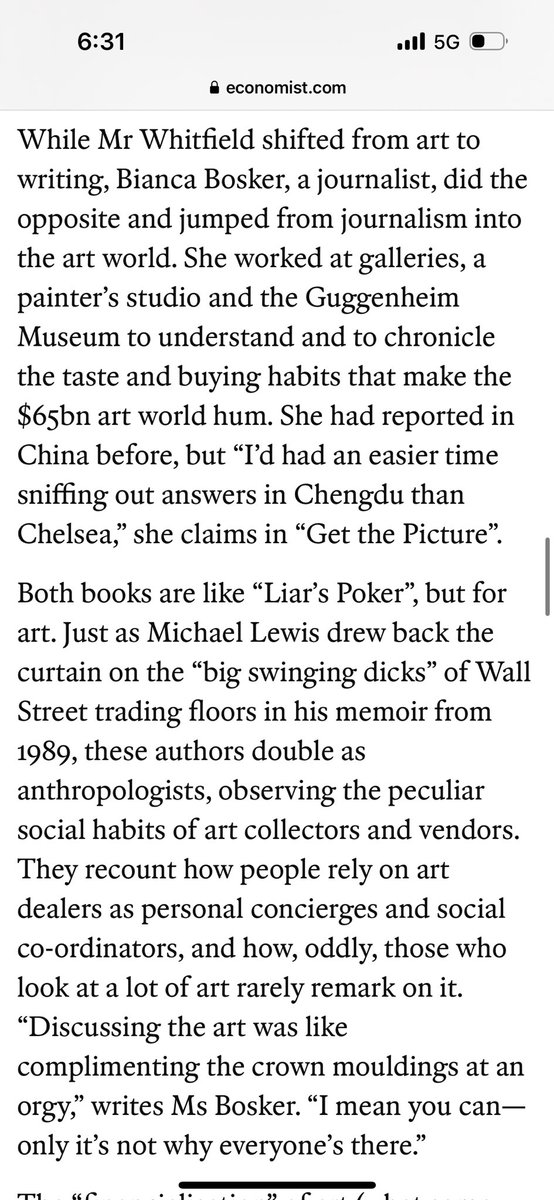 Bianca Bosker (@bbosker) on Twitter photo āā¦like LIARāS POKER but for art.ā ā¼ļø
thank you <a href="/TheEconomist/">The Economist</a> for reviewing GET THE PICTURE š¼ļø economist.com/culture/2024/0⦠āā¦like LIARāS POKER but for art.ā ā¼ļø
thank you <a href="/TheEconomist/">The Economist</a> for reviewing GET THE PICTURE š¼ļø economist.com/culture/2024/0ā¦