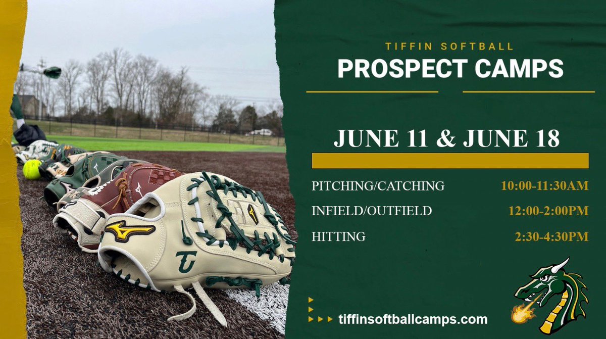 Camp season is almost here! We are just over a month out from our first June camp. See you there! Tiffinsoftballcamps.com #GoGons