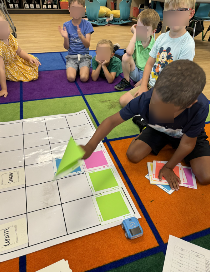 BrevardEdTech's tweet image. Viera Elementary Kindergarten Math Enrichment in Ms. Hasker's class used the Sphero indi cars to "drive" to the correct answer using color coding mats. The students have been studying measurement and put their knowledge skills to good use and had a blast doing it! #brevardedtech