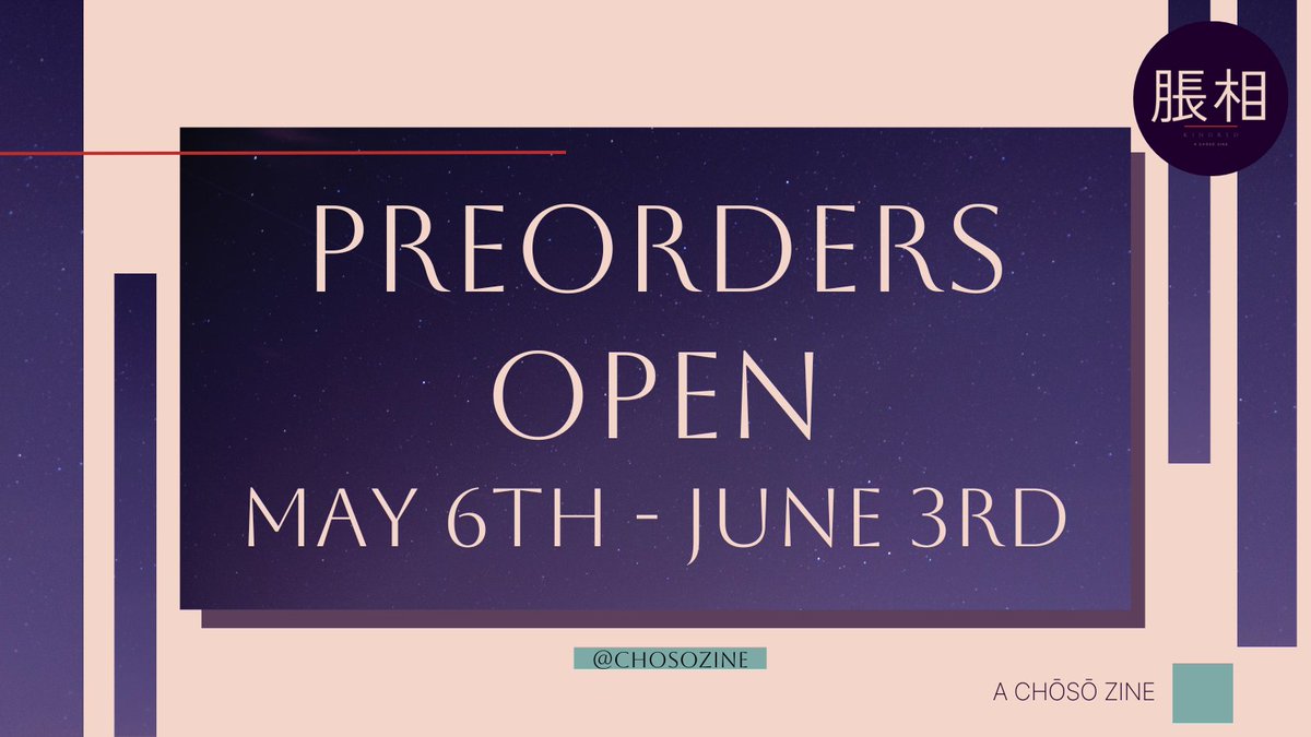 🩸POs OPEN🩸

The shop for Kindred: A Choso Zine is officially OPEN! Don't miss out on celebrating our favorite Big Brother and supporting a great cause! 

Preorders Open: May 6 - June 3 

Shop Link: chosozine.bigcartel.com
