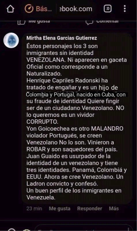 Al ciudadano se le grita en TV y en otros países LADRÓN y TRAIDOR a su PATRIA. Le preguntó @hojillasilva  Conoce  Ud. Quien es  venezolano ? 
Registro de Nacimiento y Registros Filiatorios?
Edmundo Gonzalez Urrutia.
Delcy Rodríguez, Ecarri, Cilita,  Álex Saad, Cicpc EEUU Delsa