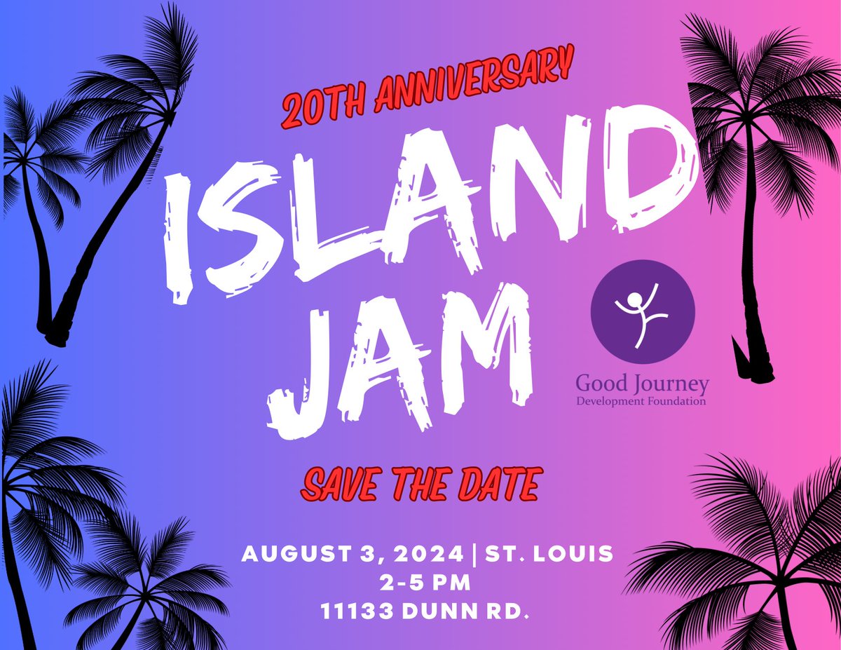 SAVE THE DATE!
Good Journey's 20th Anniversary Island Jam!
Celebrating 20 years of nurturing youth leaders by awarding the achievements of 7 young people!
Join us Saturday, August 3rd from 2-5pm for a fantastic Island Jam with fun, music, food, and great community connection!