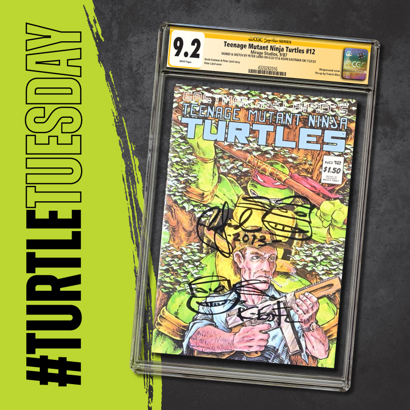 This #May, we celebrate the 40th anniversary of @TMNT! 🐢 Changing the game through comics and other media, @kevineastman86 and #PeterLaird made history forty years ago with their sewer-dwelling mercenaries. Surfs up for #TMNTTuesday with this TMNT #12 featuring a duo sketch! 🥷