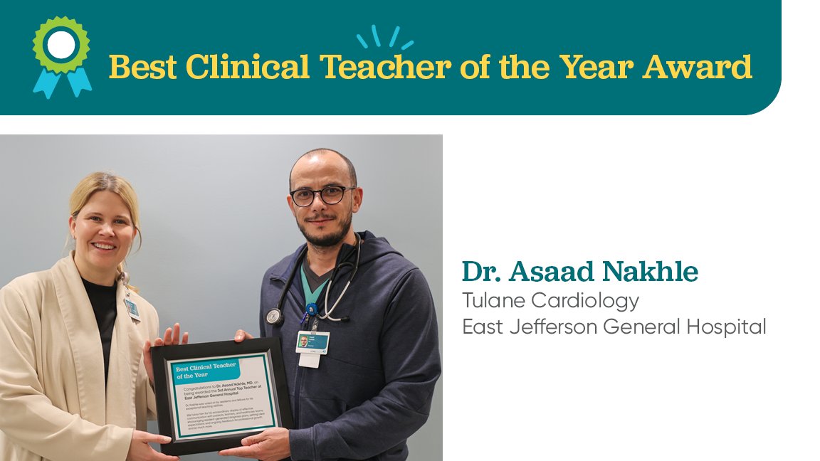 Congratulations to Dr. Nakhle on being chosen by residents & fellows as @EJHospital’s Best Clinical Teacher 2023-2024! Your extraordinary leadership & mentorship are pivotal in guiding @LCMCHealth learners. Thank you for all that you do! 🥳