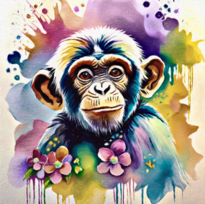 Art of the Day: 'Baby Chimpanzee Cuteness'. Buy at: ArtPal.com/LauriesArt111?…