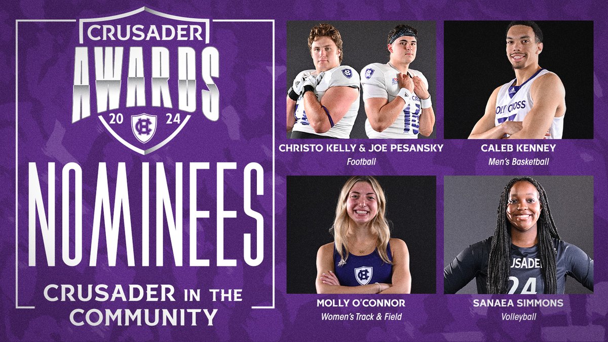 The following student-athletes are recognized for their commitment to service in the community and being true examples of men and women for and with others! Christo Kelly and Joe Pesansky, @hcrossfb Caleb Kenney, @hcrossmbb Molly O’Connor, @hcrosstfxc Sanaea Simmons, @hcrossvb