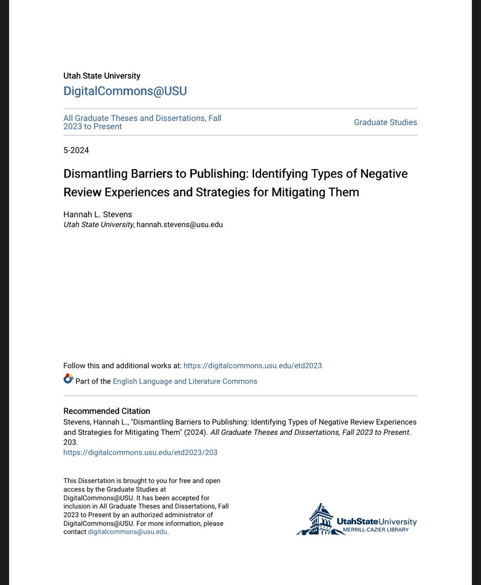 Hannah Stevens, PhD (@hstevens5) on Twitter photo It’s official y’all 🙌🏻 check it out: digitalcommons.usu.edu/cgi/viewconten…
<a href="/USUEnglish/">USU English</a> <a href="/USUAggies/">Utah State University</a> It’s official y’all 🙌🏻 check it out: digitalcommons.usu.edu/cgi/viewconten…
<a href="/USUEnglish/">USU English</a> <a href="/USUAggies/">Utah State University</a>