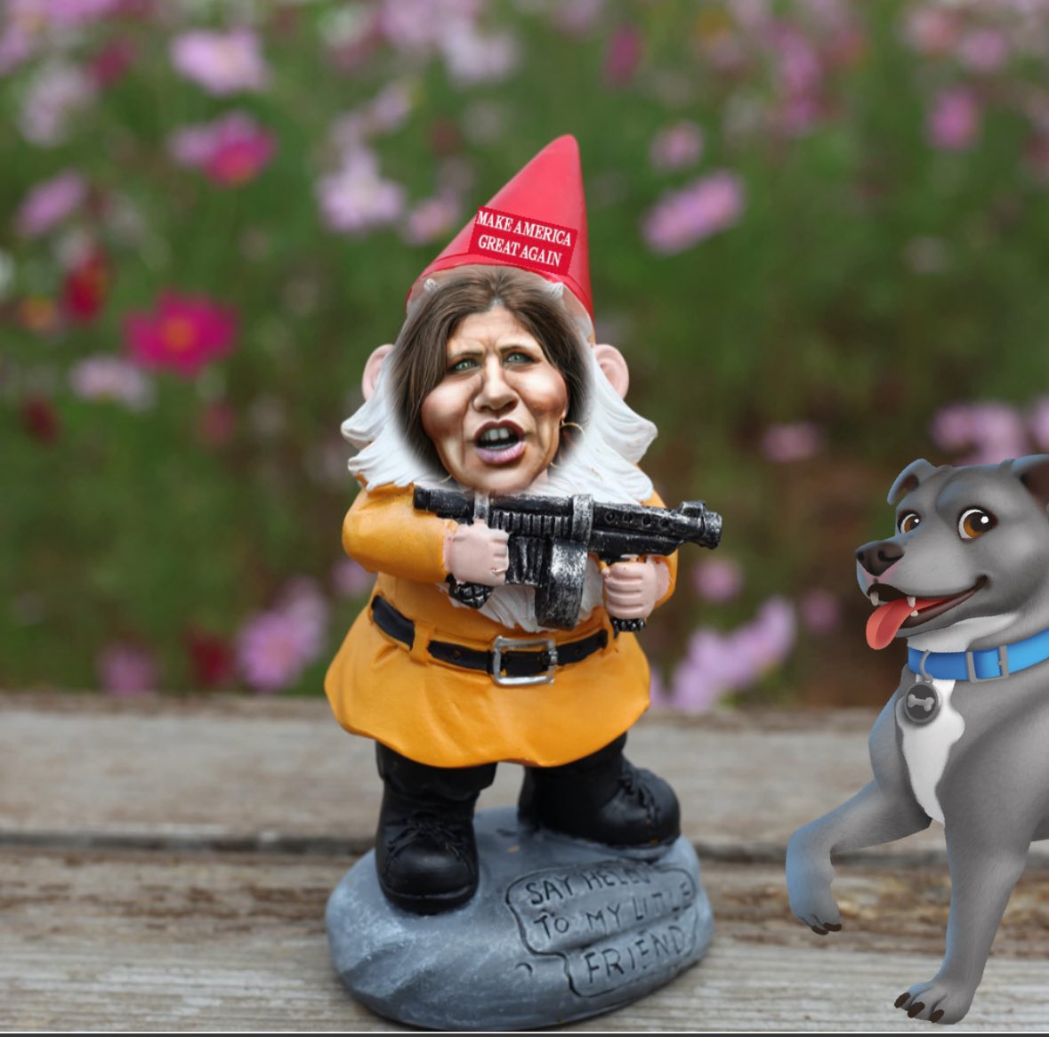 Papi_B_Dubs's tweet photo. Just in time for the Holidays.  It’s the Killer Kristi Noem Gnome. 

Order Now, before the Nazi’s snatch them all up! https://t.co/xyQlyzs76n