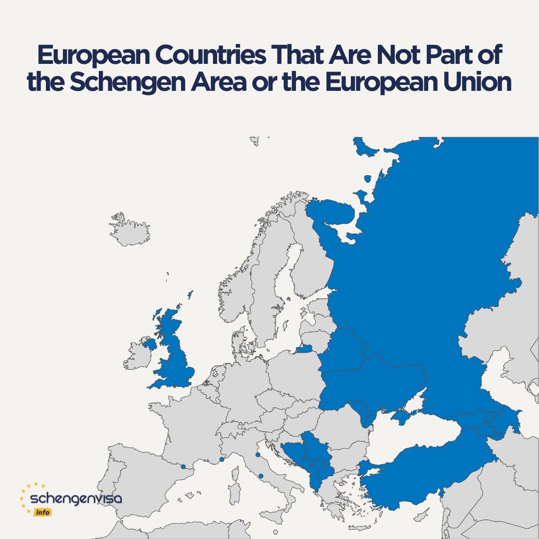 *microstates of Andorra, San Marino, Monaco, and Vatican City are also not official members of the EU and Schengen Zone.🇪🇺 #map #infographics #europe #europeanunion #eumap #schengenvisainfo #schengen