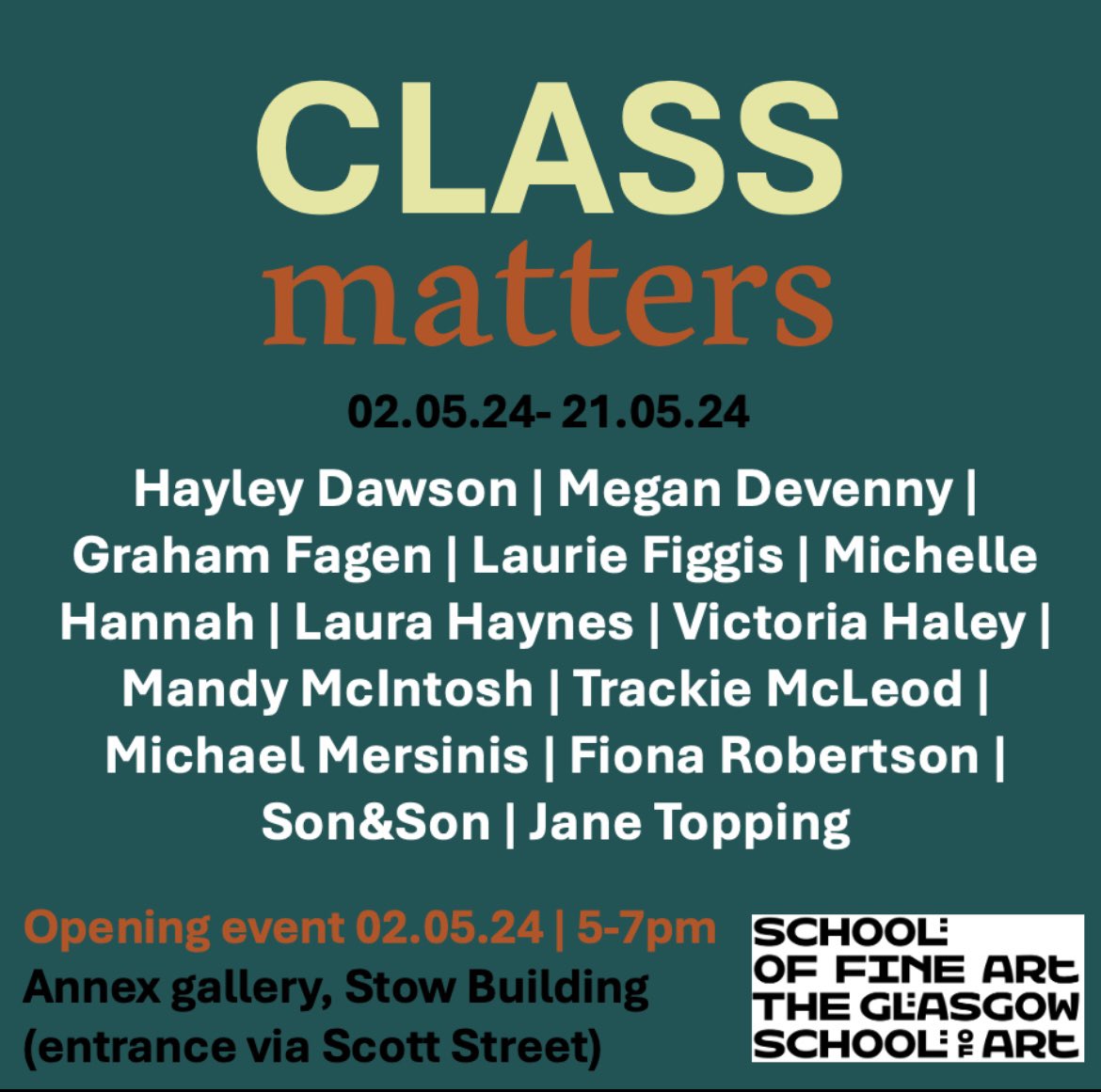 📣Co-curated this exhibition that extends the conversations about class matters (ideologically) and the matter of class (materiality).
The works on display respond to Class Matters as a theme, as a method, as a set of practices or principles and so on.