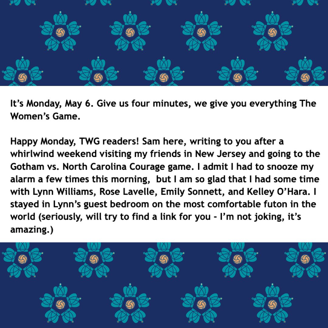 .@sammymewy in today’s newsletter on her busy weekend! ⚽️ @lynnraenie send us the futon! 🛋️ 📰: Stay up to date on all things women's game and subscribe here! the-womens-game.beehiiv.com/subscribe