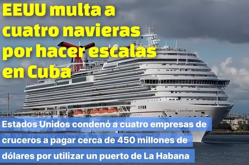 #SanctiSpíritusEnMarcha El Bloqueo si existe, Mientras #CubaViveYTrabaja ,Estados  Unidos condenó a cuatro empresas de cruceros a pagar cerca de 450  millones de dólares por utilizar un puerto de La Habana.
@AlexisLorente74 
@atencionmedica5 
@AlexisLorente74