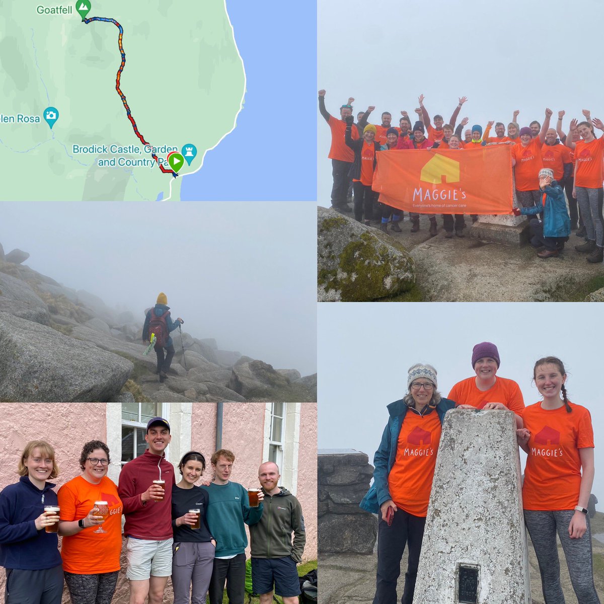 This weekend a I took part in the inaugural #ArranChallenge for @maggiesglasgow! We cycled 56m round the island and climbed Goatfell, raising money and awareness for the great work that @MaggiesCentres do! Never been so tired - almost glad to have chemo tomorrow to recover... 🧵