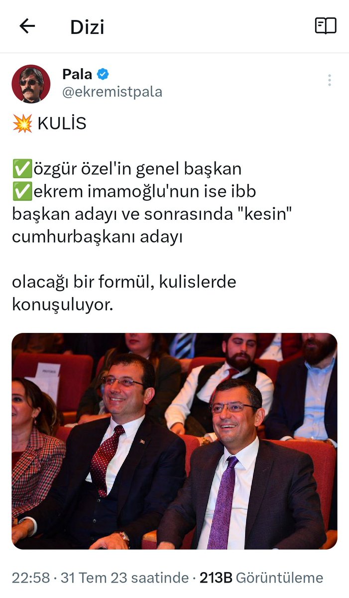 özgür özel'e saldırıp durmayın. erdoğan ile de görüşecek bahçeli ile de, genel başkan olarak yapması gerekeni yapıyor. adama saldırıp kendimizden soğutacağımıza 2028'e el ele girmeliyiz. plana güvenin...