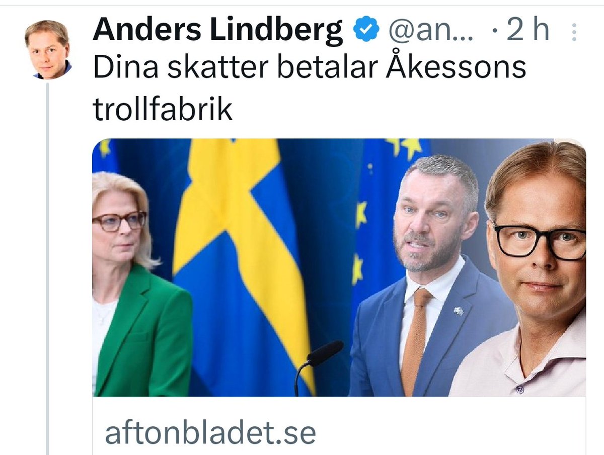 Svenska skattebetalare betalar Anders Lindbergs lön via mediestödet.