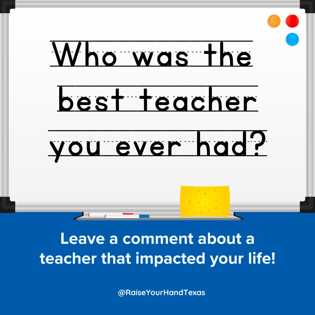 Behind every success story, there's a teacher who believed in us and pushed us toward greatness. Who was that teacher for you? #TeacherAppreciation #TeacherAppreciationWeek #TexasTeachers #MyFavoriteTeacher #TeacherVoice