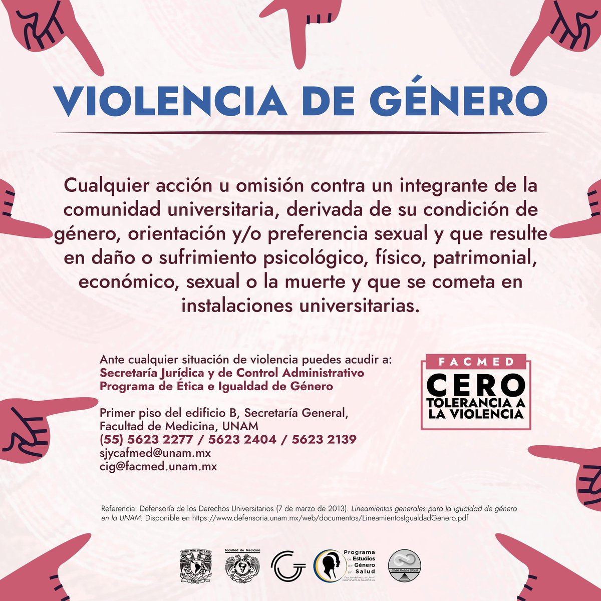 ¿Qué es violencia de género? 🧐 Ante cualquier situación de violencia estamos para apoyarte. #FacMedCeroToleranciaalaViolencia