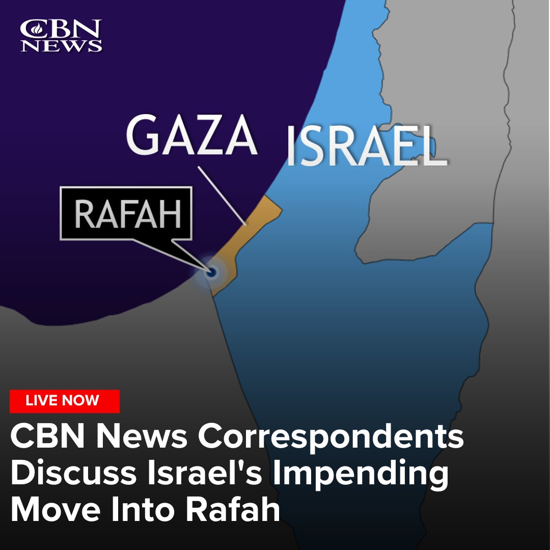 LIVE NOW: CBN News Middle East Bureau Chief Chris Mitchell, Senior International Correspondent George Thomas, and War Correspondent Chuck Holton join Dan Andros to discuss Israel's impending move into Rafah. youtube.com/watch?v=FD5Rfr…