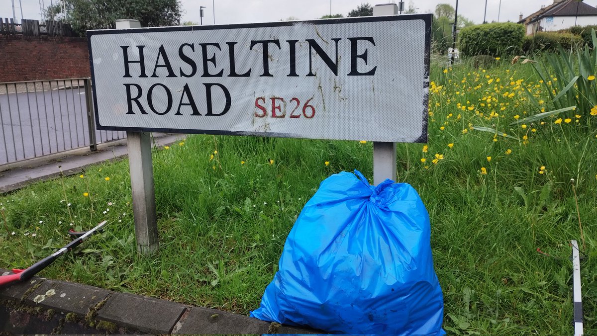 Took the boys out in a break from the rain and collected a couple of bags, moved a bike off the meadow and reported some flytipping. #litter #flytipping #se26 #sydenham #foresthill