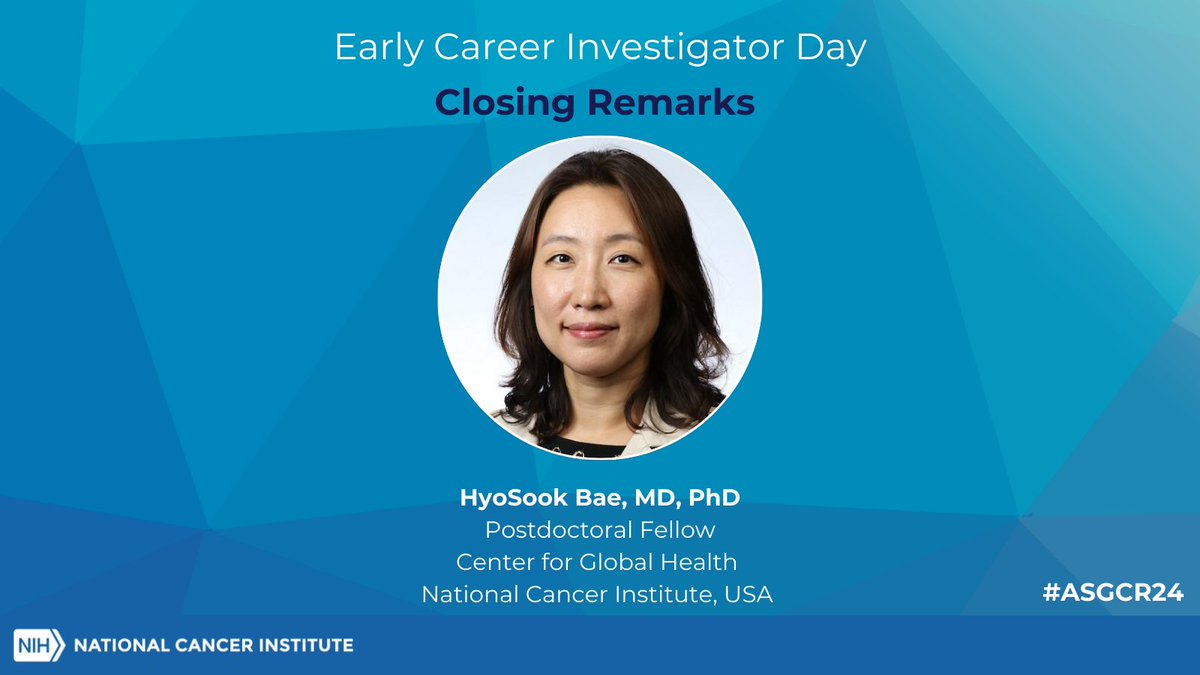 Dr. HyoSook Bae closed out a great first day of #ASGCR24! Make sure to join us tomorrow at 8am ET for the 2nd 'Networking & Poster Walk' session. It's not too late to participate - register now => bit.ly/ASGCR24