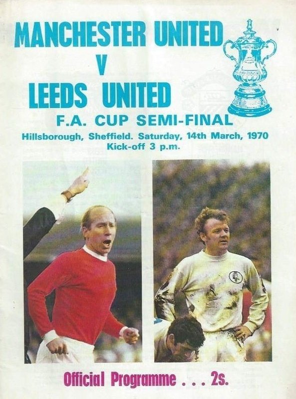Programme cover for the FA Cup Semi-Final clash as Manchester United take on Leeds United back in 1970

#MUFC #LUFC #LeedsUnited #ManchesterUnited #FACup #Semis #Programmes