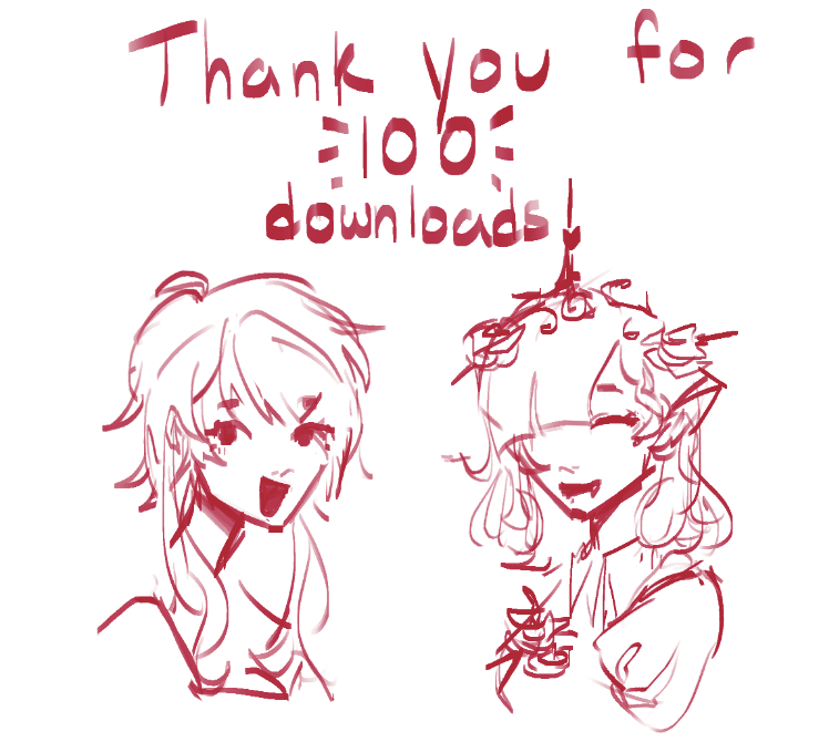 ChooChoo and Cordelia celebrate 100 downloads on Crimson Devotion:DDD