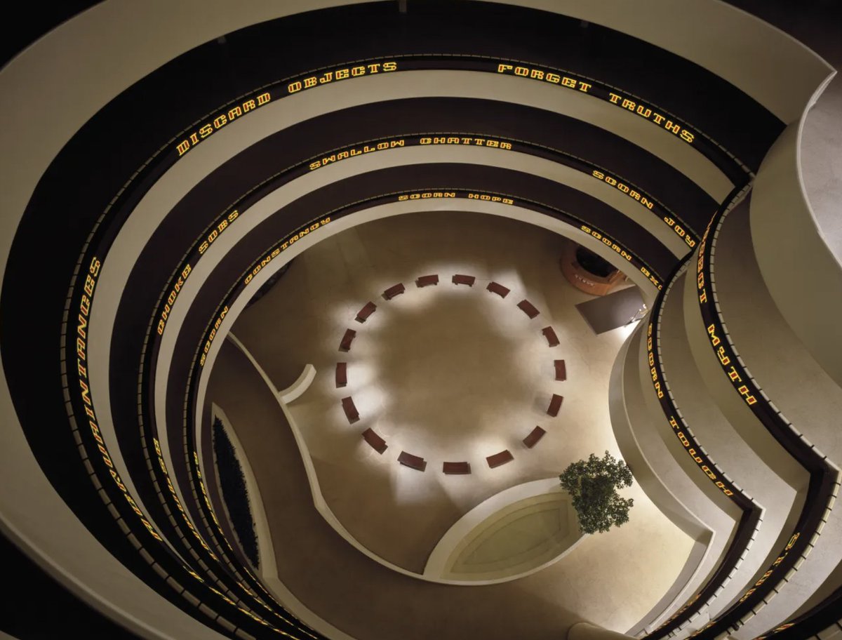 Thirty-five years after the fact, the bold word-slinging artist Jenny Holzer will revisit a hallmark 1989 installation she mounted in the Guggenheim’s famed rotunda.

Read more on this and other must-see shows on view this spring: tinyurl.com/yck5v6e2
