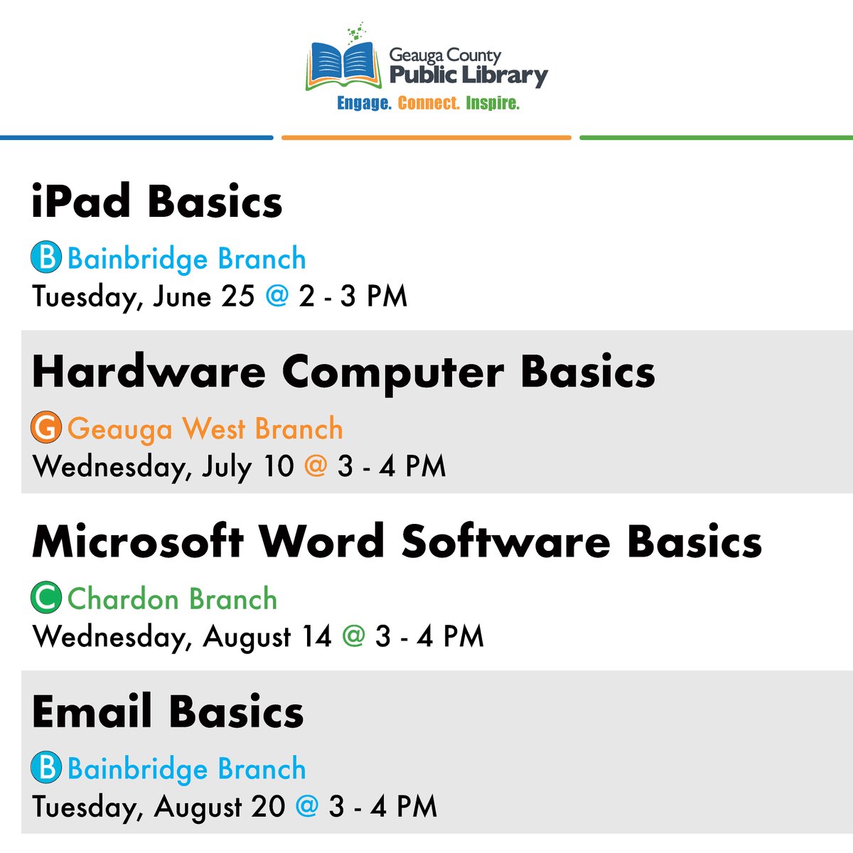 Need some tech help? Click here and become an expert in no time with help from our upcoming tech programs → bit.ly/4ae10aS