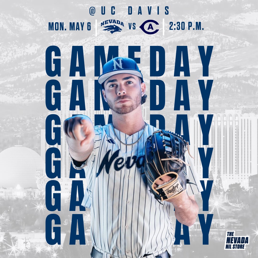 Nevada Baseball travels to take on UC Davis today!! 

#NevadaNIL #NevadaNILStore #NILStore #NIL #GameDay #BattleBorn