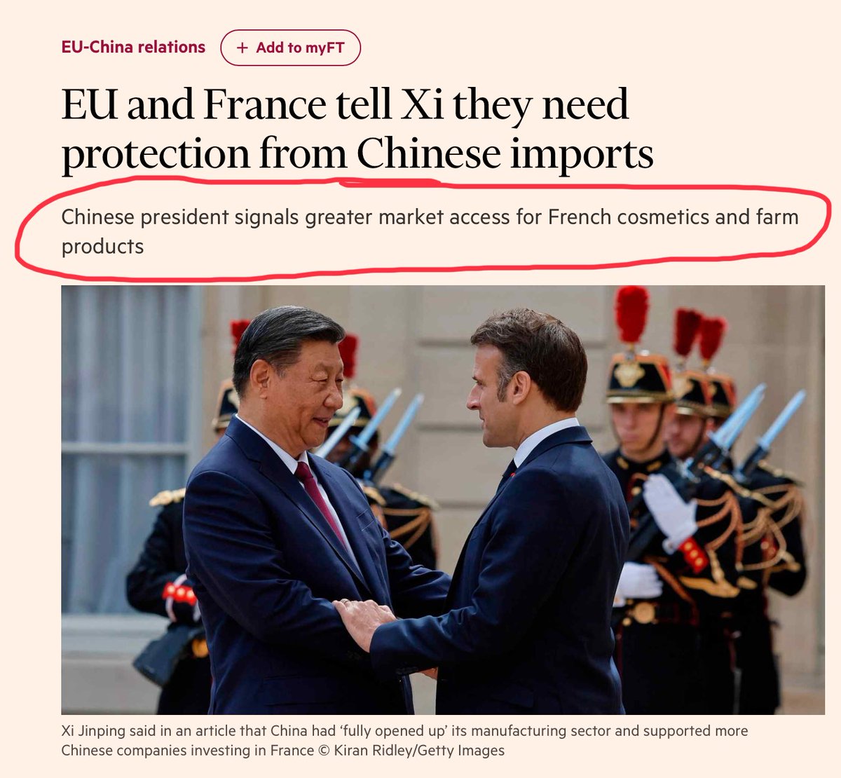 It’s been 23 years since China joined the WTO and they’re still going around offering the same access they did since they were negotiation its accession. 🤔