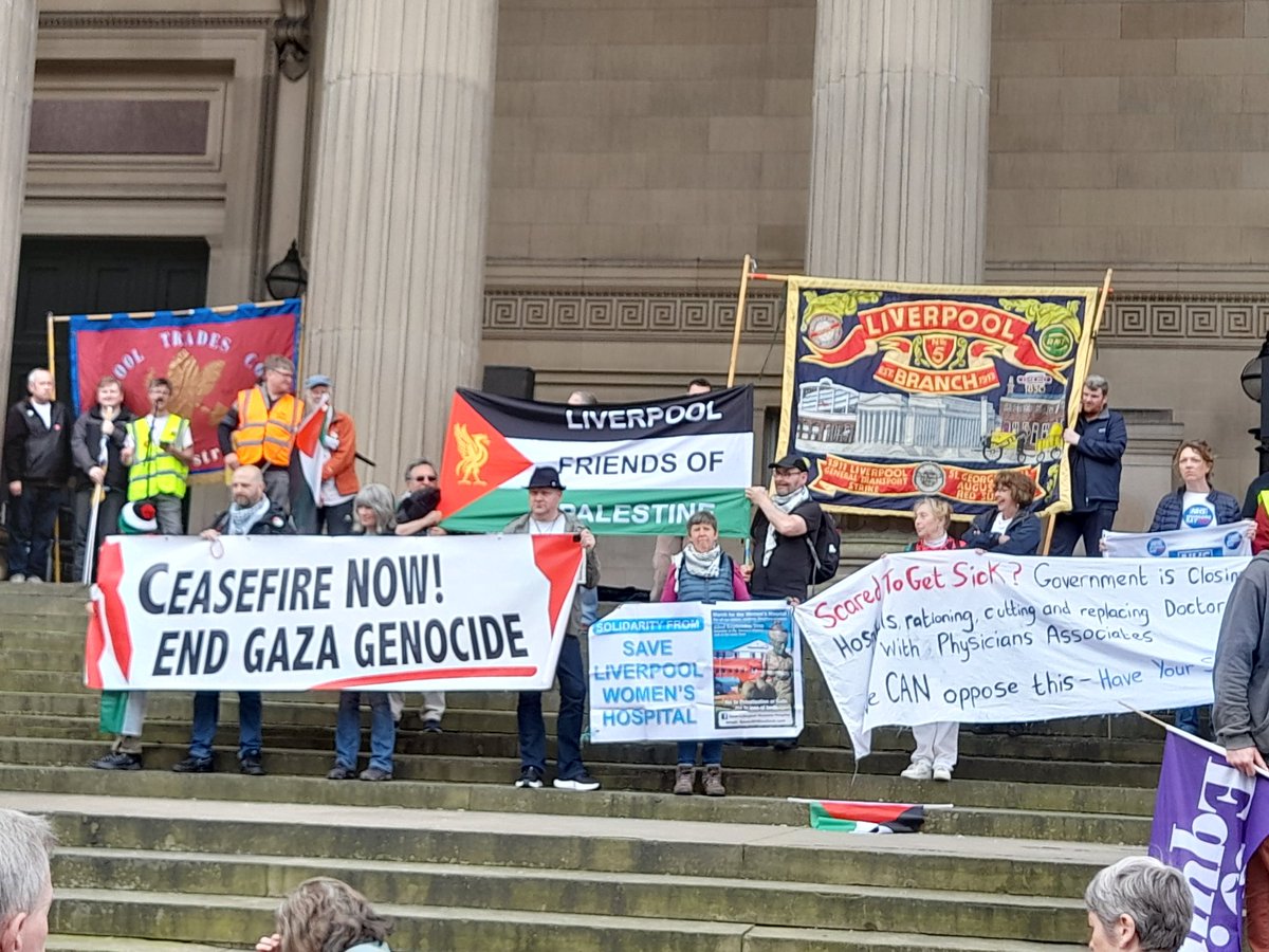 jeremykopite's tweet photo. Liverpool May Day parade Monday with dockers from @MaritimeUnionAU  and special reference to Gaza and the rest of Palestine @PSCupdates @GMF_Palestine @LivEchonews @liverpoolpost @bbcmerseyside @QudsNen https://t.co/5XVoYEKKSh