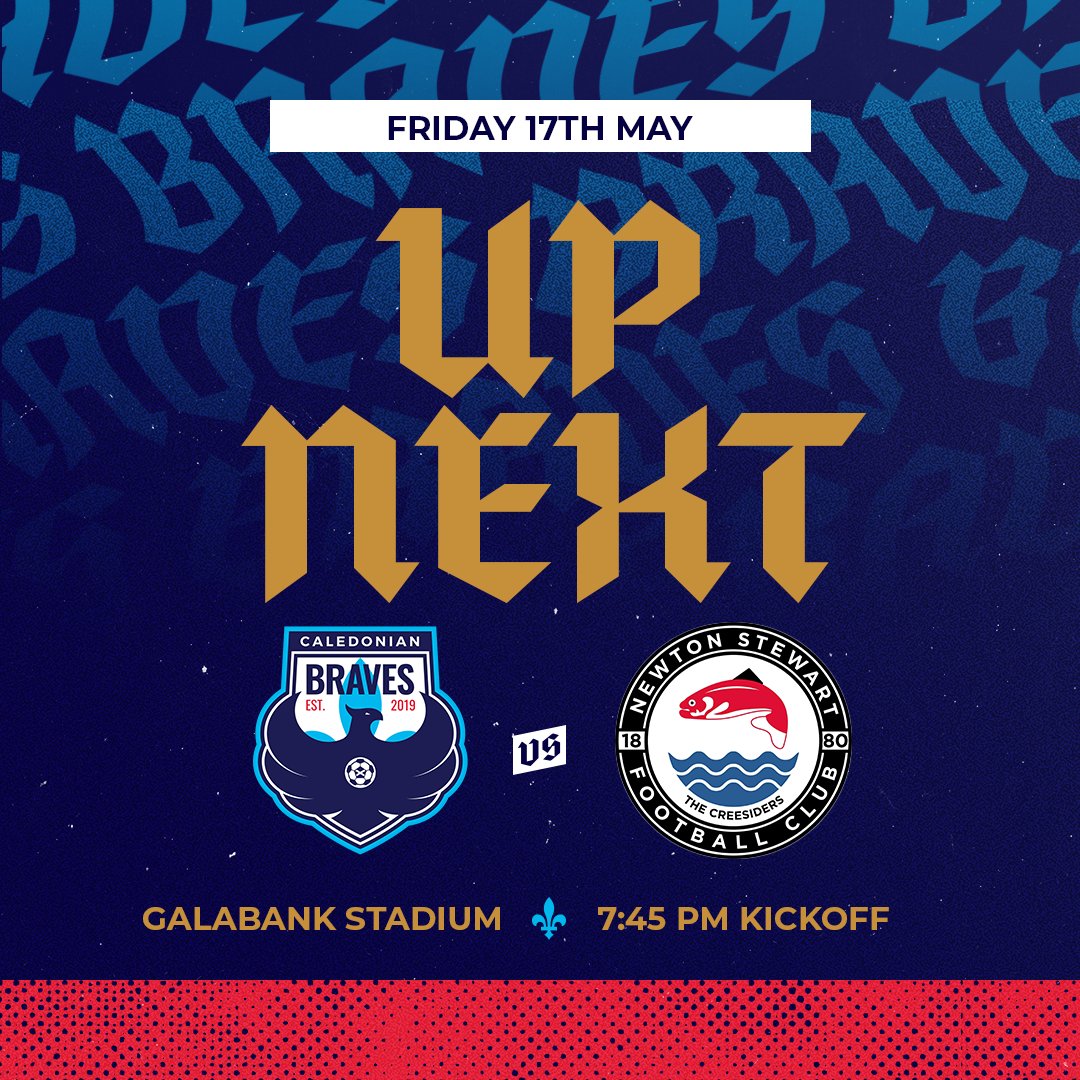 🏆Oh we're buzzing for this one!

We can confirm that we'll be facing <a href="/The_Creesiders/">Newton Stewart FC</a> in the Southern Counties Cup final!

The game will be played at Galabank on Friday May 17, with kick-off at 7:45pm GMT.

Let's retain our cup Braves! #FearNone