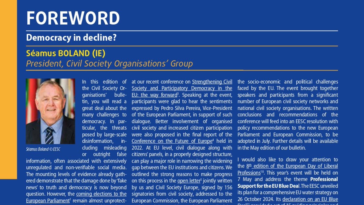 The mounting levels of evidence gathered demonstrate that the damage done by fake news to truth and democracy is now beyond question,
✍️ President @smsboland in our latest bulletin on Strengthening #EUDemocracy, fight #disinformation and #FakeNews 👉 europa.eu/!wKWyd8