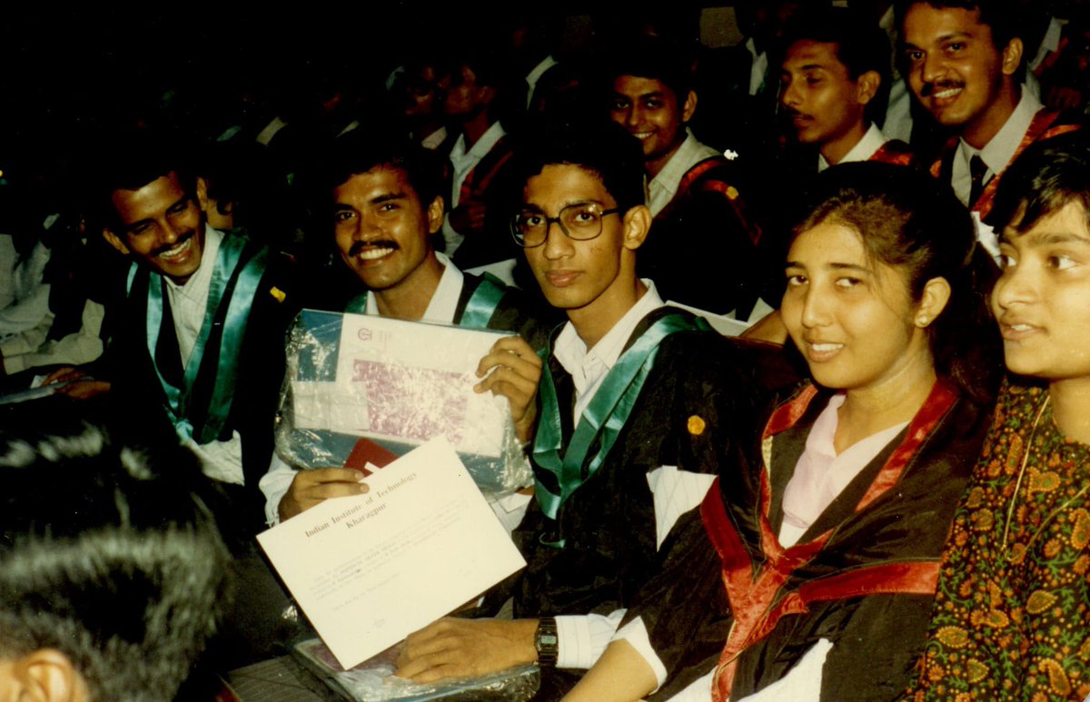 My dad just shared this picture of his IIT KGP convocation (1993) with him, Sundar Pichai and Sharmistha Dubey in the same frame.

This is absolutely insane…