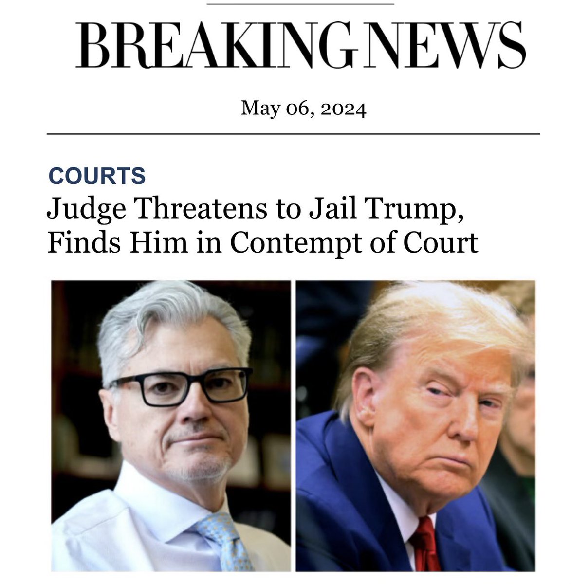 Hey, Judge Asshat… We ARE in contempt of your court. We find your court abhorrent. You, and your entire anti-American elitist ilk are repulsive to Patriot Americans.      Signed,   We the People