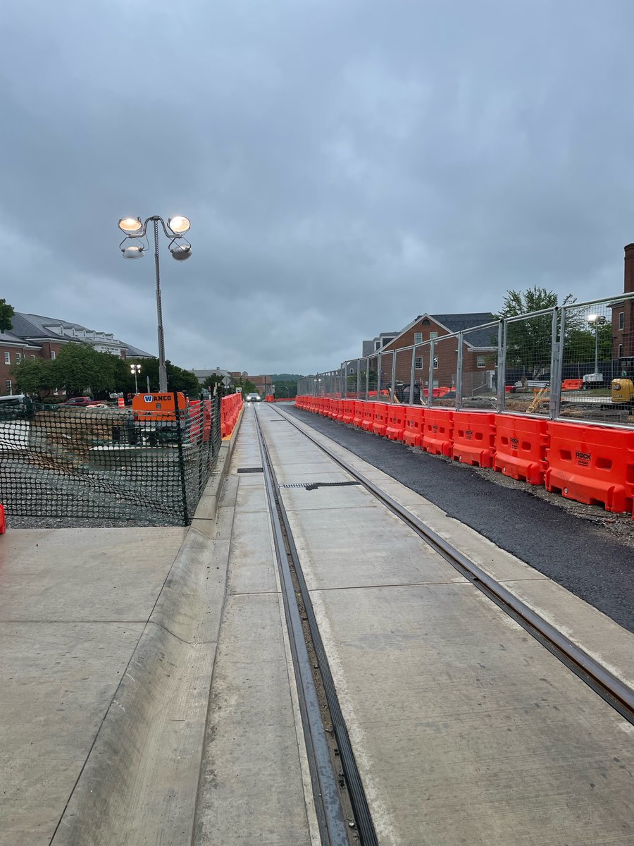 With some of the track installed, it's getting easier to imagine what the @PurpleLineMD through the @UofMaryland campus will look like when it's done. So exciting!
