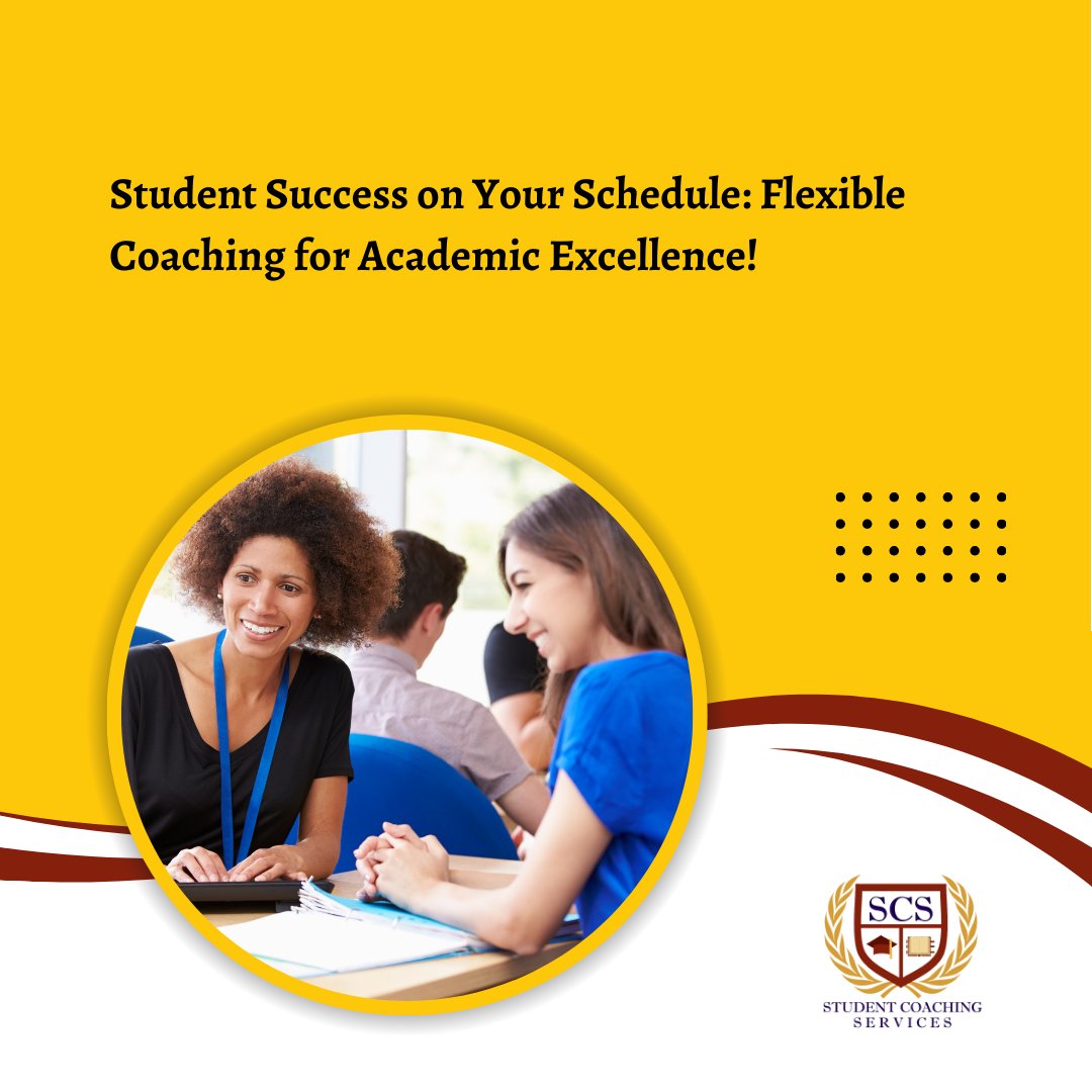 Student Success on Your Schedule: Flexible Coaching for Academic Excellence!

Visit studentcoachingservices.com/pages/services to know more about schedule coaching.

#VirtualAcademicCoaching #StudentCoach #StudySkills #AcademicCoaching #CareerSuccess #Performan