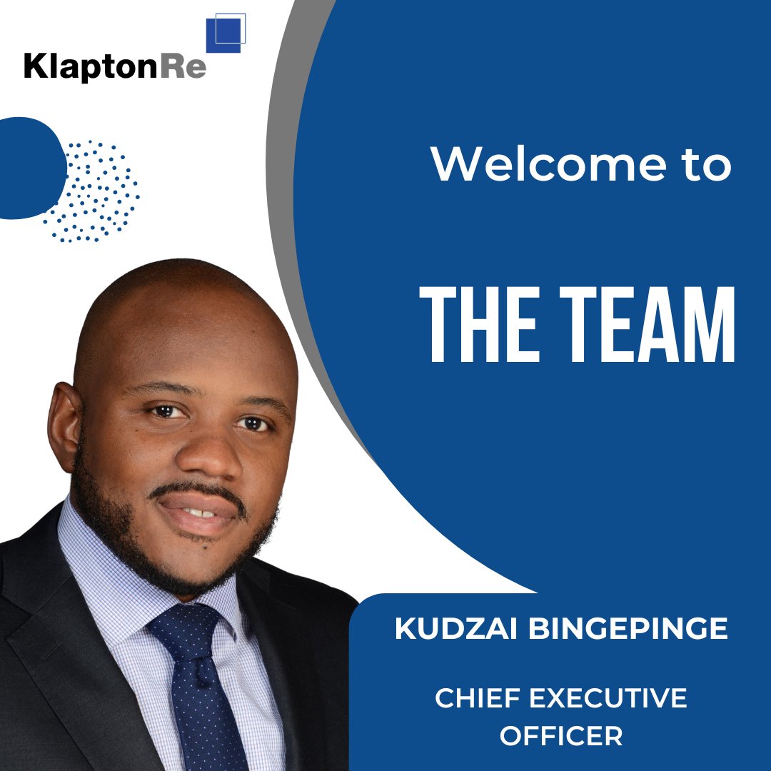 Kudzai Bingepinge Assumes Leadership Role at Klapton Reinsurance Limited.
Klapton Reinsurance Ltd. welcomes Kudzai Bingepinge as our new CEO. His global experience in underwriting and strategic leadership is set to steer us to new heights. #KlaptonRe #NewCEO #LeadershipExcellence