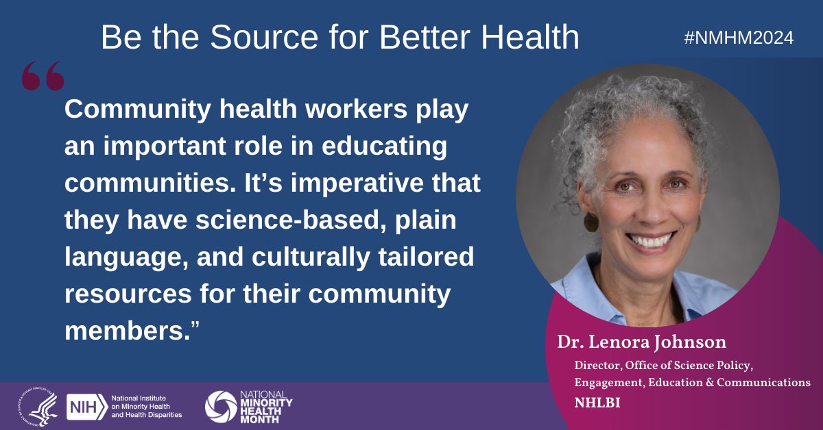 Today’s #SourceforBetterHealth spotlight is Dr. Lenora Johnson. She works to create culturally relevant resources, like this “With Every Heartbeat Is Life” toolkit for community health workers in African American communities. bit.ly/3QnIoy8 #HighBloodPressureMonth