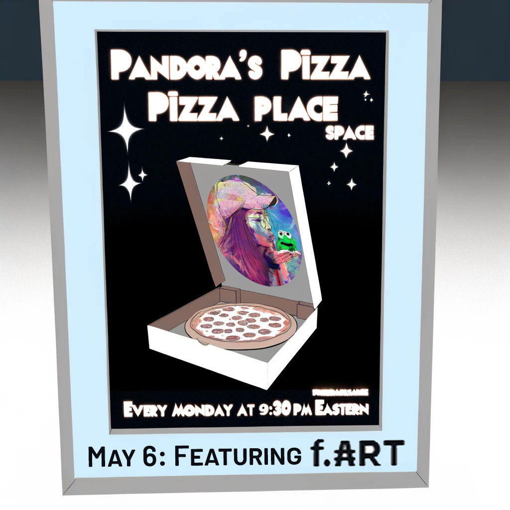 Come one, come all + let's have a ball. Put on your zoot suit for this special space tonight fting one and only <a href="/cNFTfART/">f.₳RT</a>! Let's listen to music + open up Pandora's conversation box together. It's sure to be the 
🐈‍⬛'s pajamas.

x.com/i/spaces/1BRJj… <🍕here
reminders!🛎️
-Twin