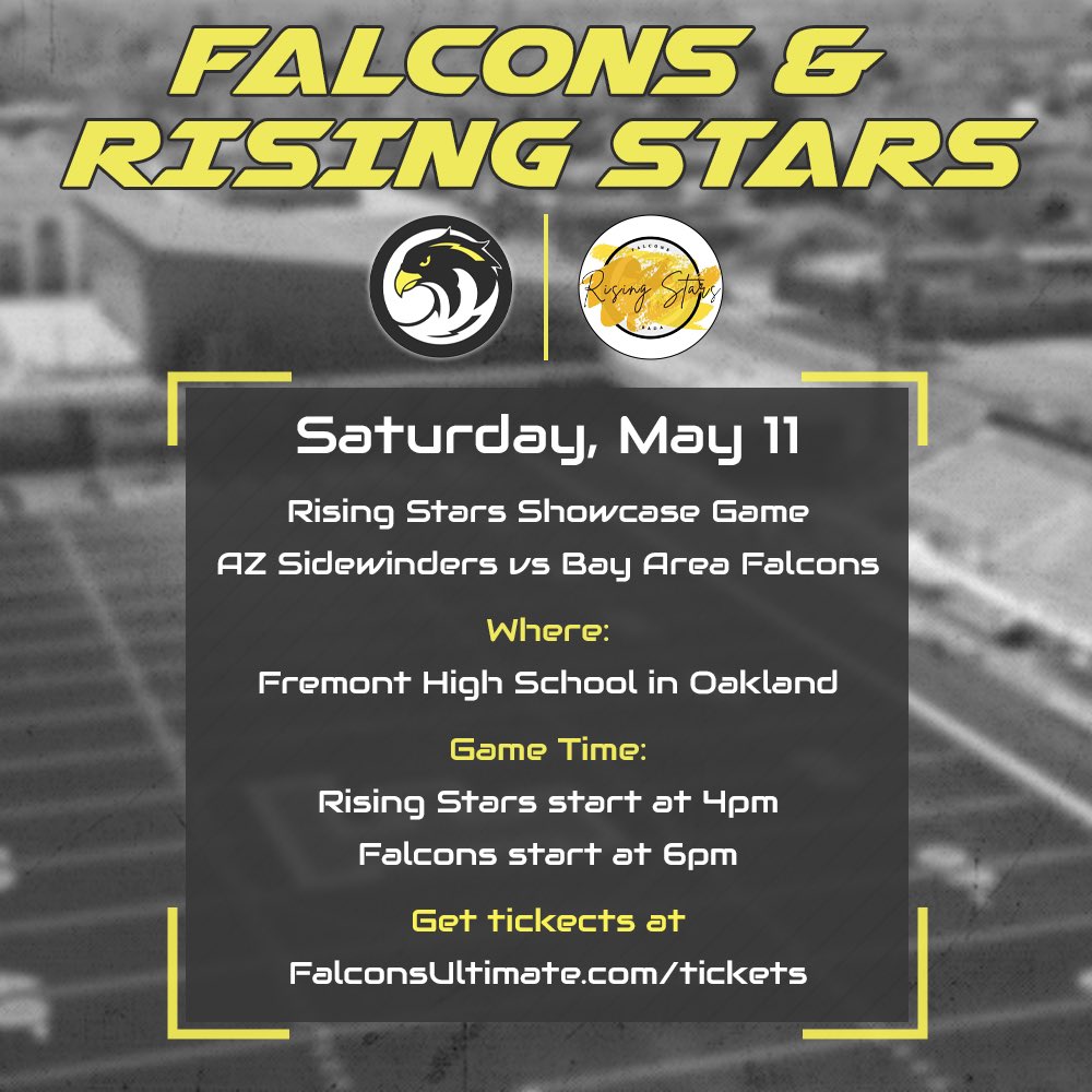 We’re back! Our next home game is this Saturday with a showcase game by the one and only rising stars! Get your tickets and falconsultimate.com/tickets. We’ll see you there! 💫