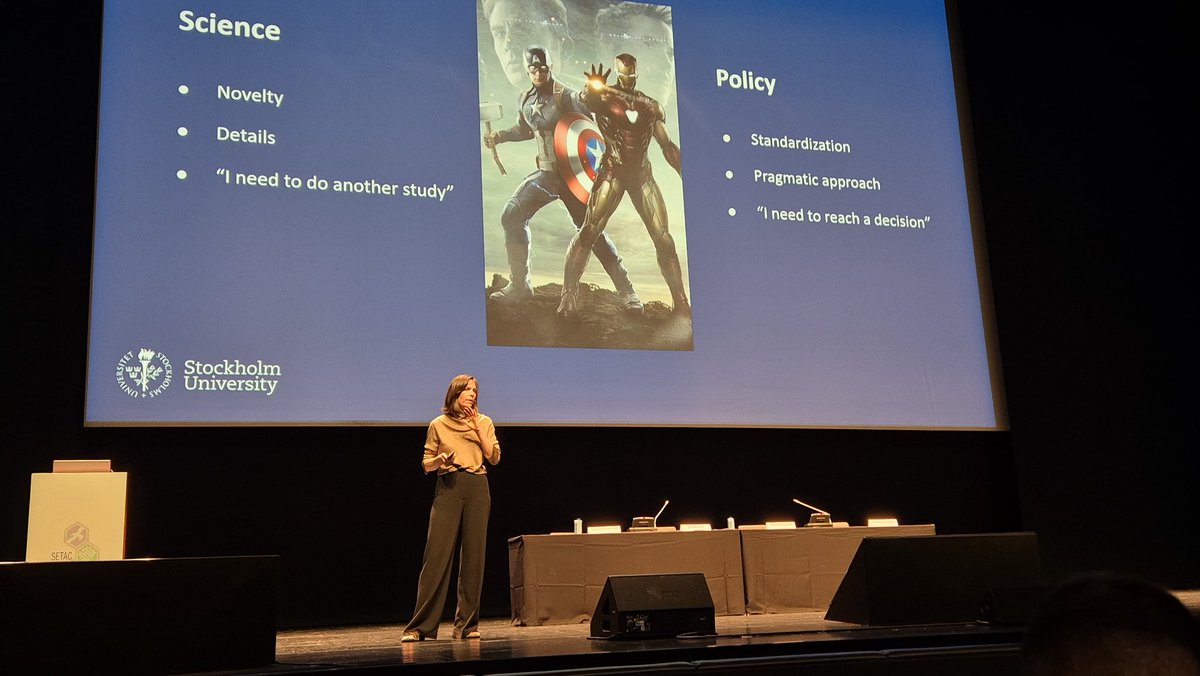 Great plenary given tonight by @m_agerstrand at SETAC Sevilla, including strong messages on how scientists can strive for increasing regulatory relevance in our experiments and publications. Chemical regulation has never been more exciting! @AcesSthlmUni