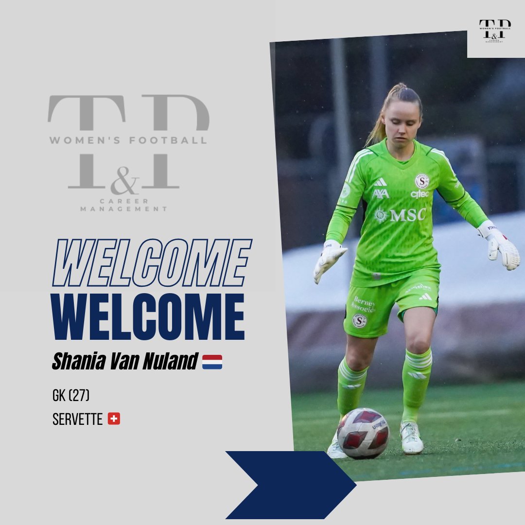 🚨 Deal Done 🚨@shaniavannuland joins @tedeschi_e_partners_management ✔️✍️
The strong GK born in 🇳🇱 is playing this season for @servettefccf 🇨🇭after her previous experiences in Heerenveen sc 🇳🇱, UDG Tenerife & Real Betis 🇪🇸 among many others. 
Welcome Shania! ✨⚽