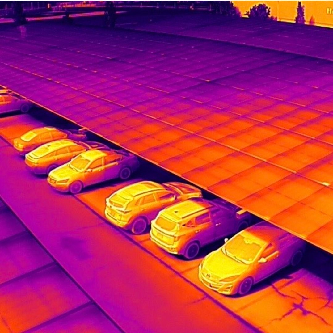 GeoWattplus's tweet photo. Thermal inspections of solar carports reveal critical issues, aiding proactive maintenance. Regular inspections optimize panel performance and prevent costly repairs. Schedule inspections 1-2 times annually to save time and money. #solarinspection #pvsystem #drones https://t.co/GomFx8NuZx