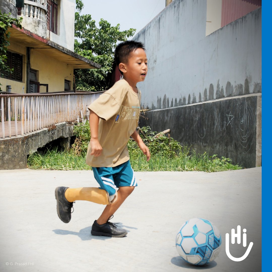 Meet Prabin from Nepal! 👋  His passion for soccer comes first in his life! 'Even before school,' confides his mother. Today, with a new prosthesis from HI, Prabin is a member of the local soccer club, chasing his dreams of making a career out of the game someday! ⚽️